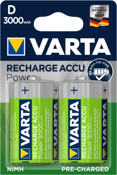 Varta Recharge Accu Power D 3000 mAh 2'li Büyük Boy Pil