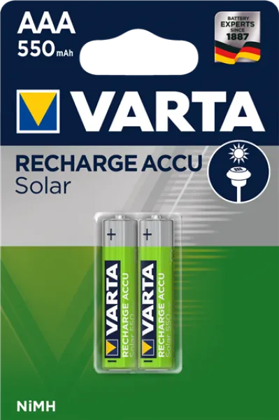Varta Recharge Accu Solar AAA 550mAh 2'li İnce Kalem Pil