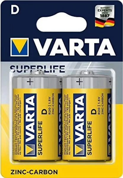 Varta Superlife D 2'li Büyük Boy Pil