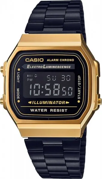 Casio A168WEGB-1BDF Çelik / Siyah / Altın Kol Saati