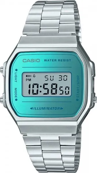 Casio A168WEM-2DF Çelik / Gri / Turkuaz Kol Saati