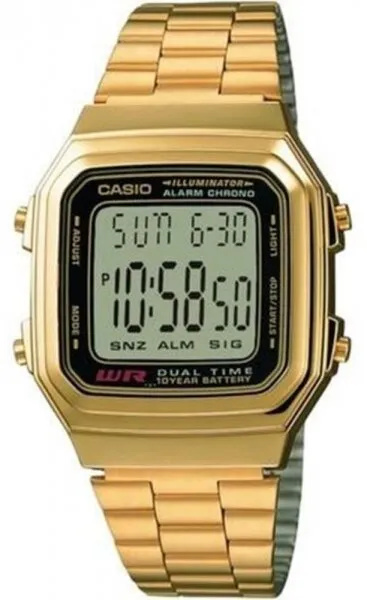 Casio A178WGA-1ADF Çelik / Siyah / Sarı Kol Saati