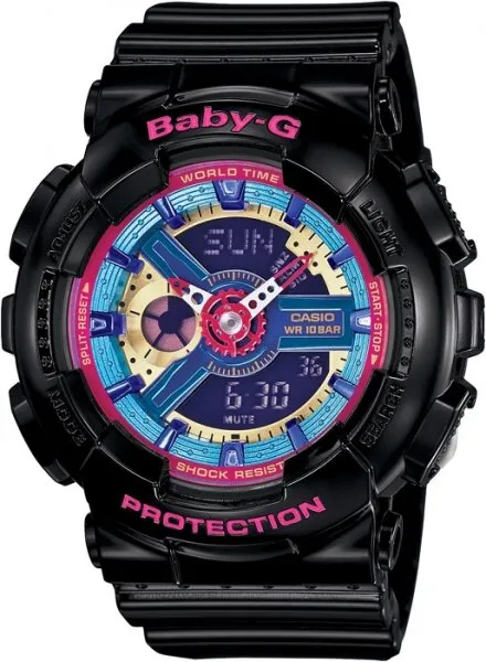 Casio Baby-G BA-112-1ADR Silikon / Mavi / Kırmızı / Mor Kol Saati