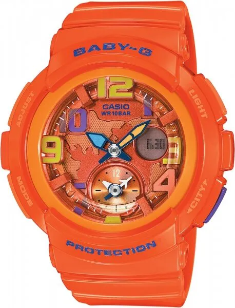 Casio Baby-G BGA-190-4BDR Silikon / Turuncu / Renkli Kol Saati