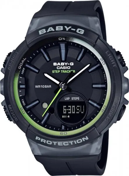 Casio Baby-G BGS-100-1ADR Silikon / Siyah / Yeşil Kol Saati