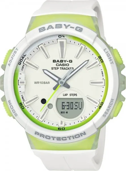 Casio Baby-G BGS-100-7A2DR Silikon / Beyaz / Yeşil Kol Saati