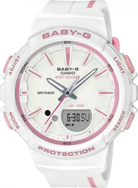 Casio Baby-G BGS-100RT-7ADR Silikon / Beyaz / Pembe Kol Saati