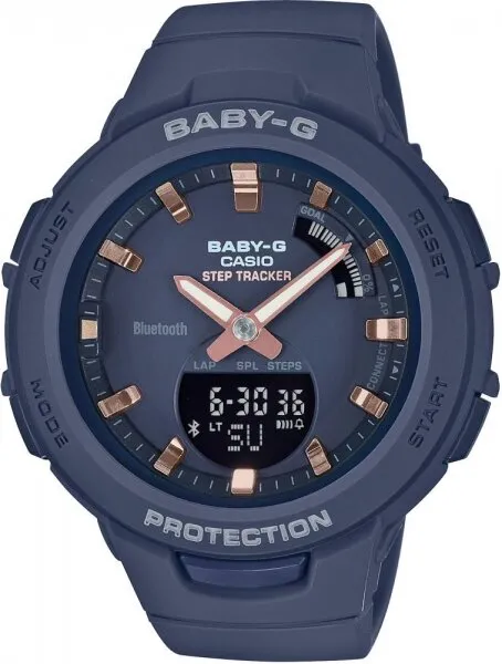 Casio Baby-G BSA-B100-2ADR Silikon / Lacivert / Bronz Kol Saati