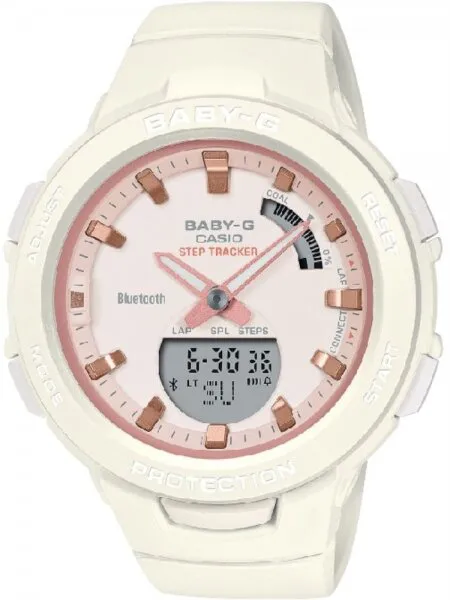 Casio Baby-G BSA-B100CS-7ADR Silikon / Krem / Pembe Kol Saati