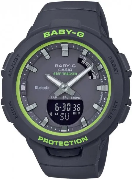 Casio Baby-G BSA-B100SC-1ADR Silikon / Siyah / Yeşil Kol Saati