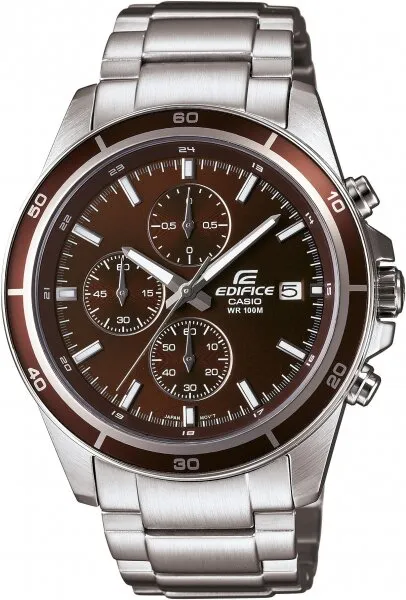 Casio Edifice EFR-526D-5AVUDF Gri / Kahve Kol Saati