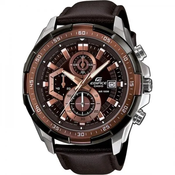 Casio Edifice EFR-539L-5AVUDF Gri / Kahverengi Kol Saati