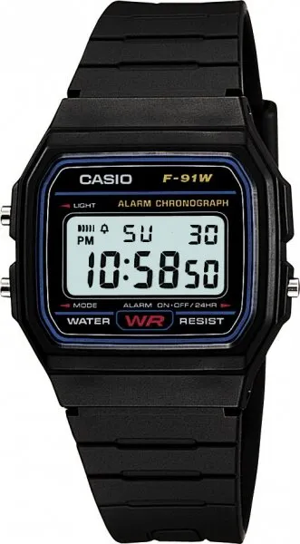 Casio F-91W-1DG Silikon / Siyah Kol Saati