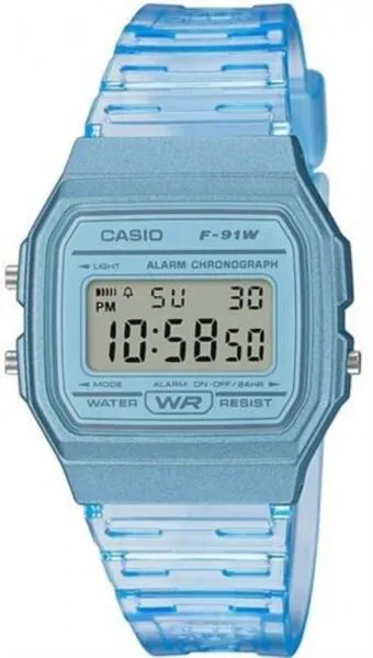 Casio F-91WS-2DF Silikon / Mavi Kol Saati