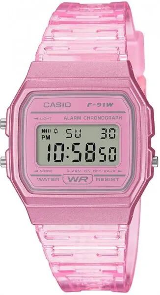 Casio F-91WS-4DF Silikon / Pembe Kol Saati