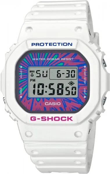 Casio G-Shock DW-5600DN-7DR Silikon / Beyaz / Mavi / Kırmızı Kol Saati