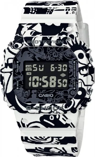 Casio G-Shock DW-5600GU-7DR Silikon / Siyah / Beyaz Kol Saati