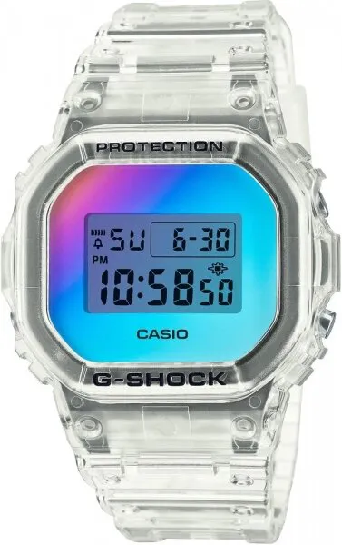 Casio G-Shock DW-5600SRS-7DR Silikon / Mavi / Şeffaf Gri Kol Saati