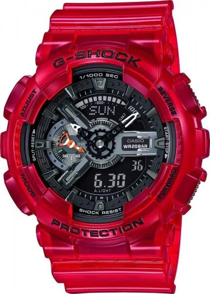 Casio G-Shock GA-110CR-4ADR Şeffaf Kırmızı / Siyah / Gri Kol Saati