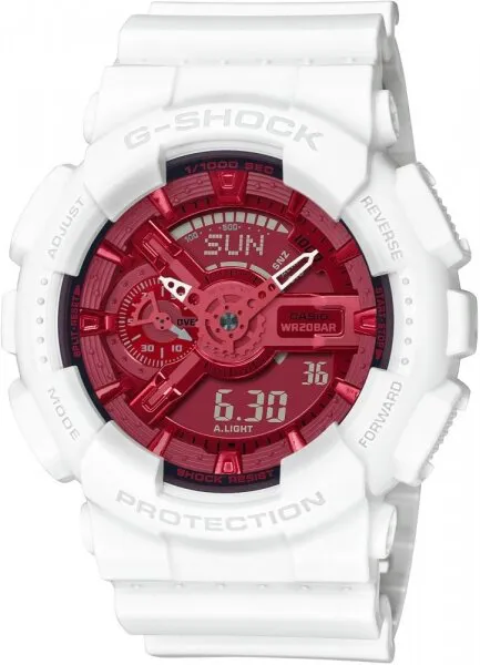 Casio G-Shock GA-110DBR-7ADR Beyaz / Kırmızı Kol Saati