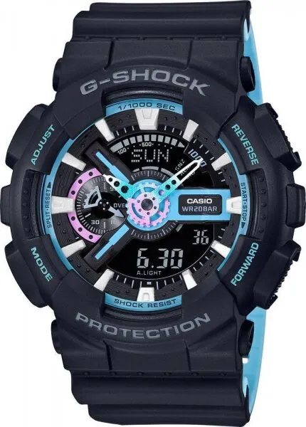 Casio G-Shock GA-110PC-1ADR Siyah / Açık Mavi / Siyah / Açık Mavi Kol Saati