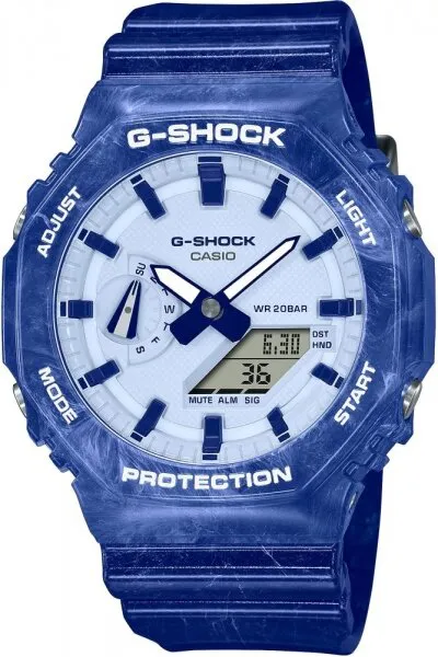 Casio G-Shock GA-2100BWP-2ADR Silikon / Lacivert Kol Saati