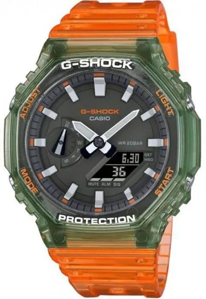 Casio G-Shock GA-2100HC-4ADR Silikon / Koyu Gri / Şeffaf Yeşil Kol Saati