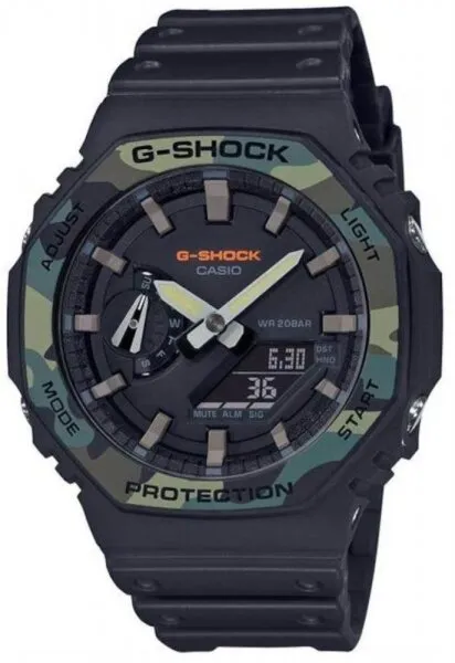 Casio G-Shock GA-2100SU-1ADR Silikon / Siyah / Kamuflaj Kol Saati