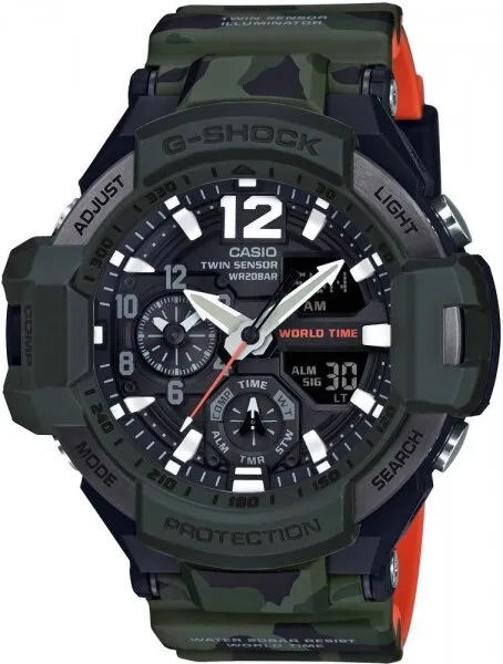 Casio G-Shock Gravitymaster GA-1100SC-3ADR Silikon / Koyu Gri / Koyu Yeşil Kol Saati