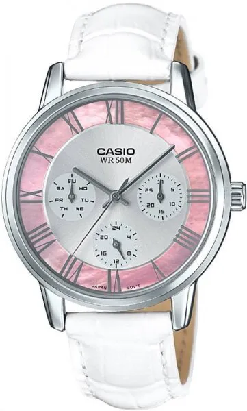 Casio LTP-E315L-7A1VDF Deri / Gri / Pembe Kol Saati