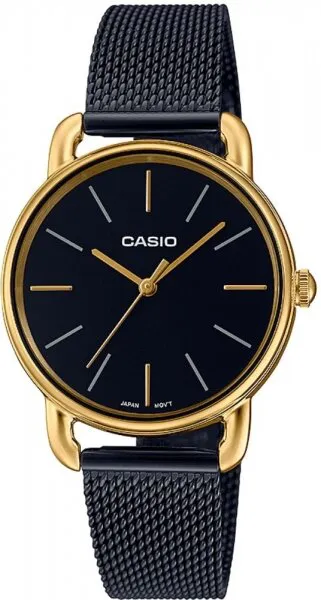 Casio LTP-E412MGB-1ADF Çelik Hasır / Siyah Kol Saati