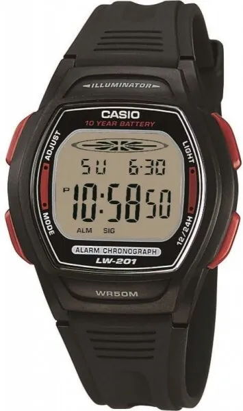 Casio LW-201-4AVDF Siyah / Kırmızı Kol Saati