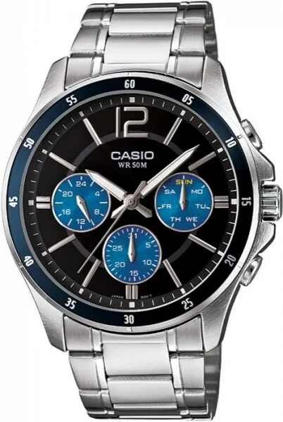 Casio MTP-1374D-2AVDF Çelik / Gri / Koyu Lacivert Kol Saati