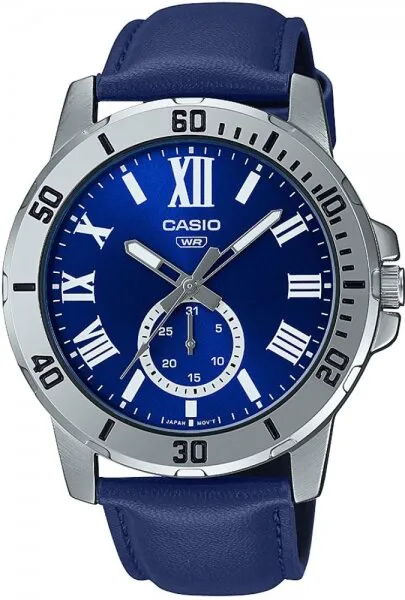 Casio MTP-VD200L-2BUDF Deri / Lacivert Kol Saati