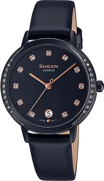 Casio Sheen SHE-4056BL-1A Deri / Siyah Kol Saati