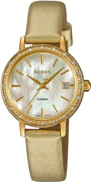 Casio Sheen SHE-4060GL-9AUDF Deri / Sarı Kol Saati
