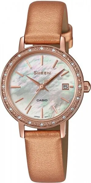 Casio Sheen SHE-4060PGL-4AUDF Deri / Bronz Kol Saati