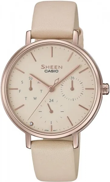 Casio Sheen SHE-4541CGL-4AUDF Deri / Açık Pembe Kol Saati