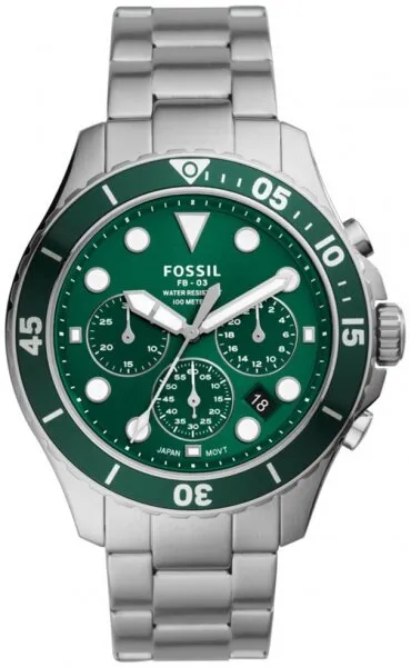 Fossil FS5726 Çelik / Gri / Koyu Yeşil Kol Saati