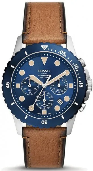 Fossil FS5914 Deri / Gri / Lacivert Kol Saati