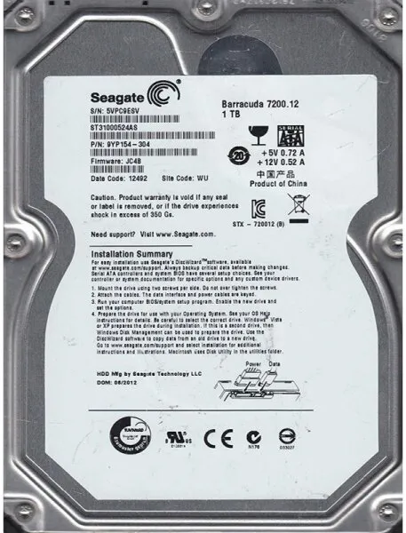 Seagate Barracuda 7200.12 (ST31000524AS) HDD