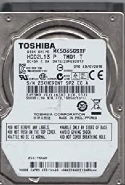 Toshiba 500 GB MK5065GSX HDD
