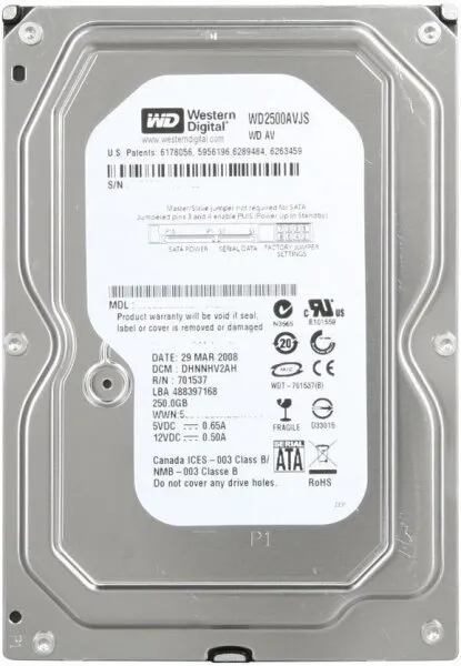 WD AV (WD2500AVJS) HDD