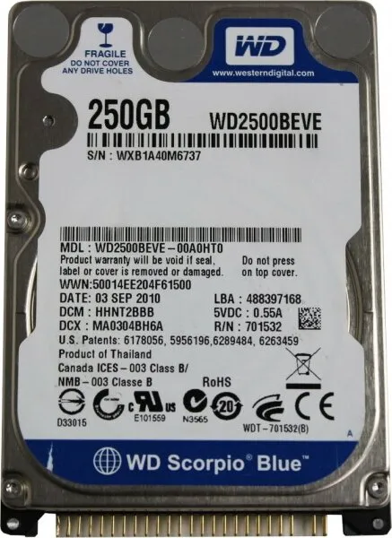 WD Scorpio Blue (WD2500BEVE) HDD
