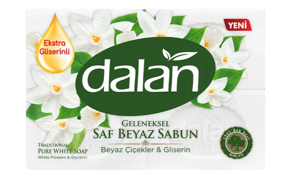 Dalan Geleneksel Saf Beyaz Sabun Beyaz Çiçekler Gliresin 600 gr Sabun