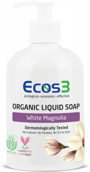 ECOS3 Beyaz Manolya Organik Sıvı Sabun 500 ml Sabun