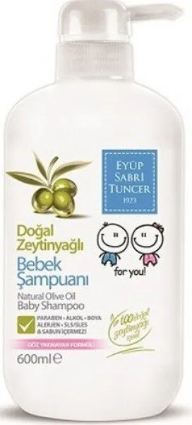 Eyüp Sabri Tuncer Doğal Zeytinyağlı Bebek 600 ml Şampuan