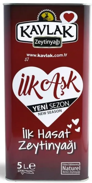 Kavlak İlk Hasat Soğuk Sıkım Zeytinyağı 5 lt Sıvı Yağ