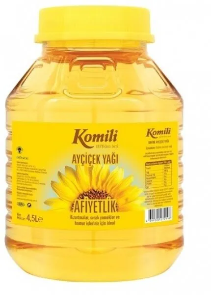 Komili Ayçiçek Yağı Kavanoz Pet 4.5 lt Sıvı Yağ