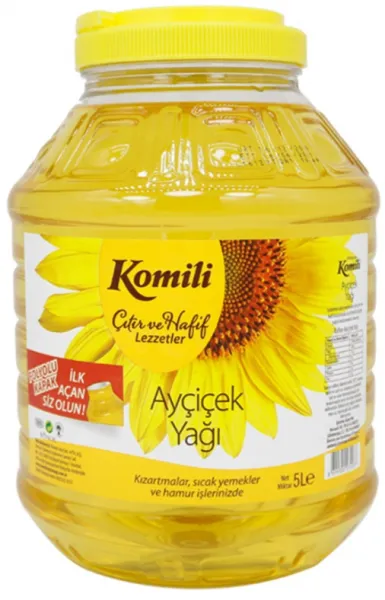 Komili Ayçiçek Yağı Kavanoz Pet 5 lt Sıvı Yağ